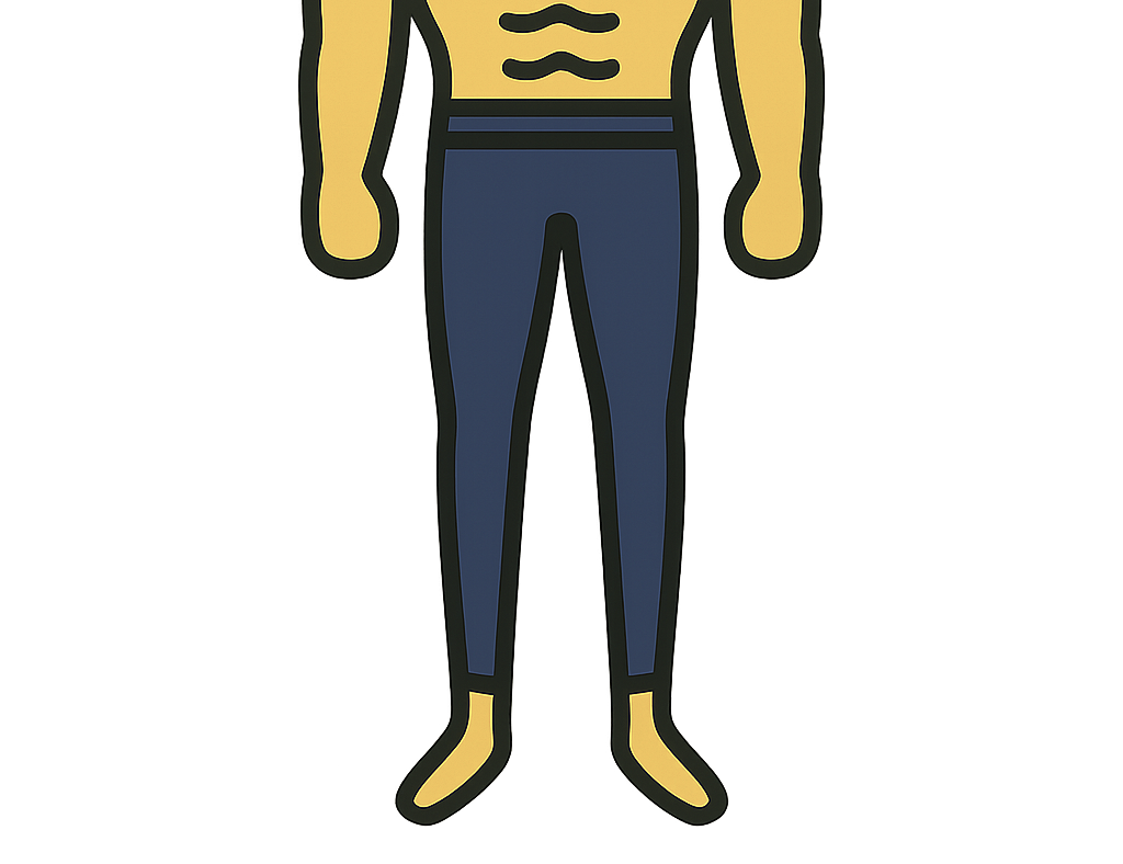 Pencil legs illustration – skipped leg day